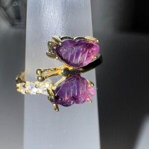 Chic Purple Butterfly Ring